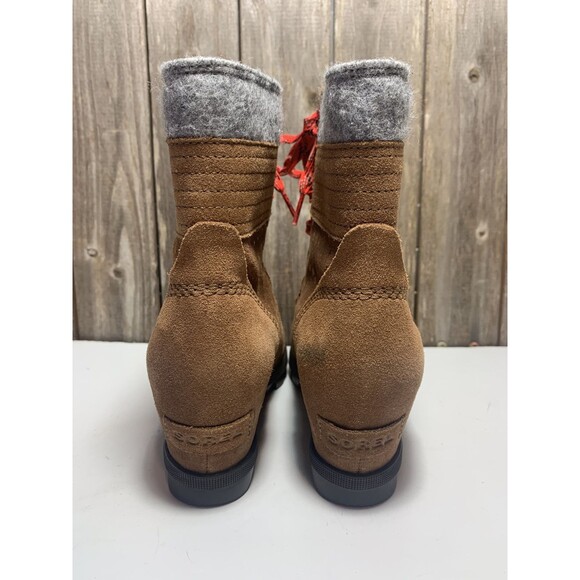 SOREL Lexie Wedge Gold Star Boots Womens / Youth Brown Leather 5 - Picture 5 of 9